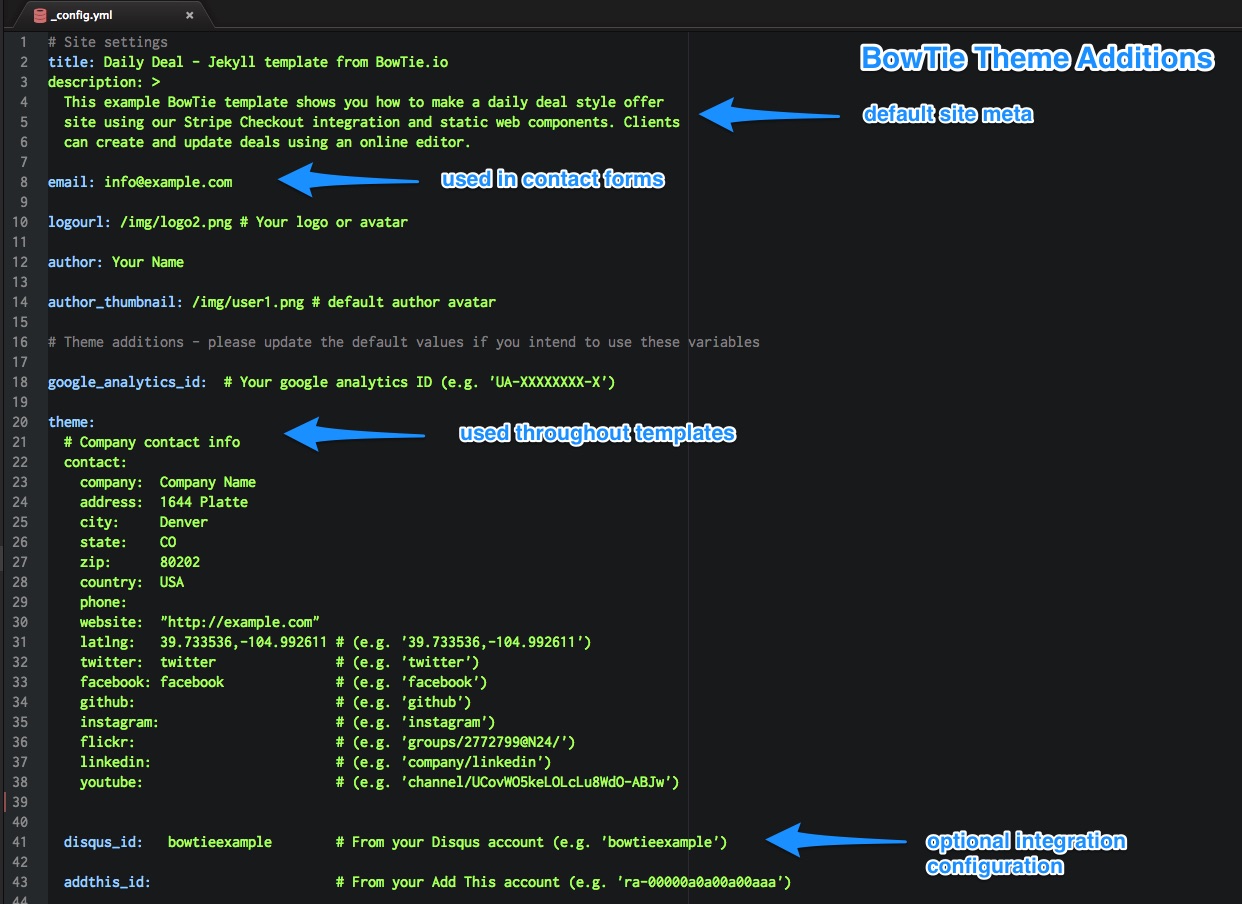 BowTie Site Theme Settings