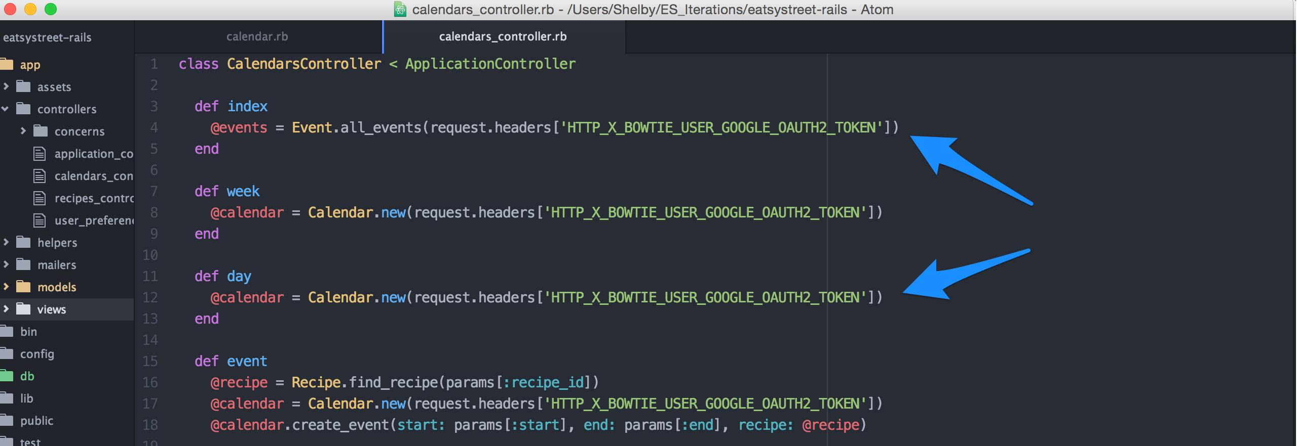 Google oAuth Headers