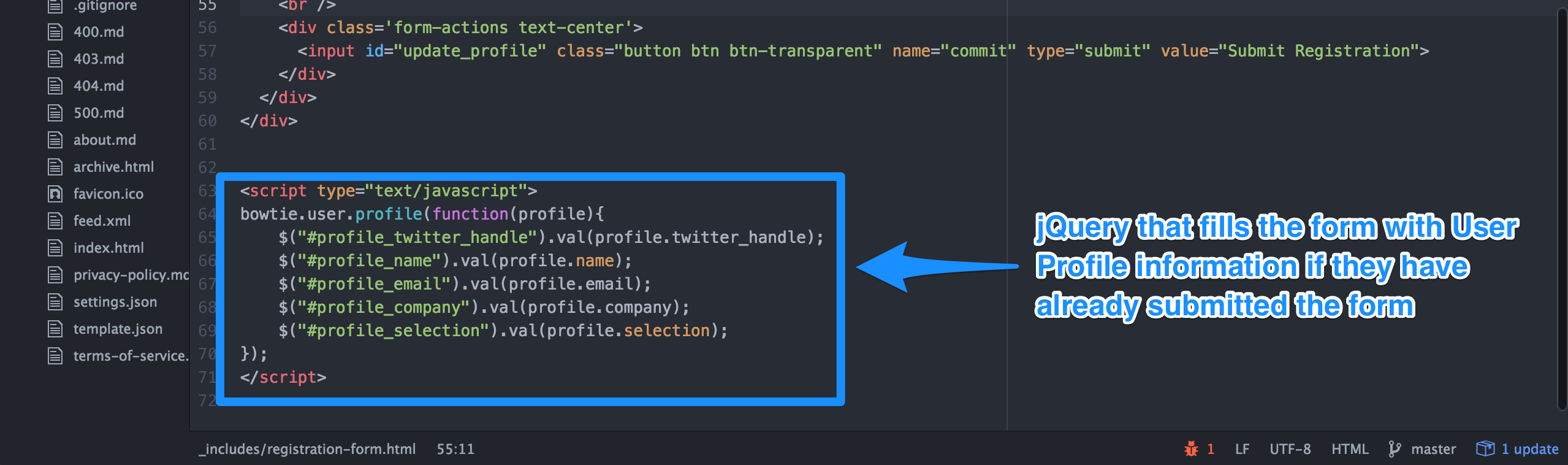 Registration Form JS